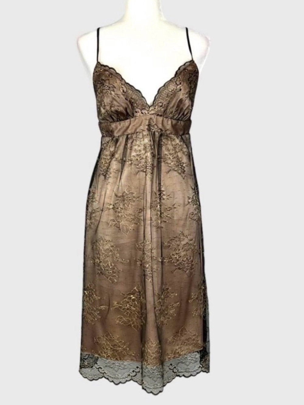 Satin Lace Slip Dress - ABS by Allen Schwartz